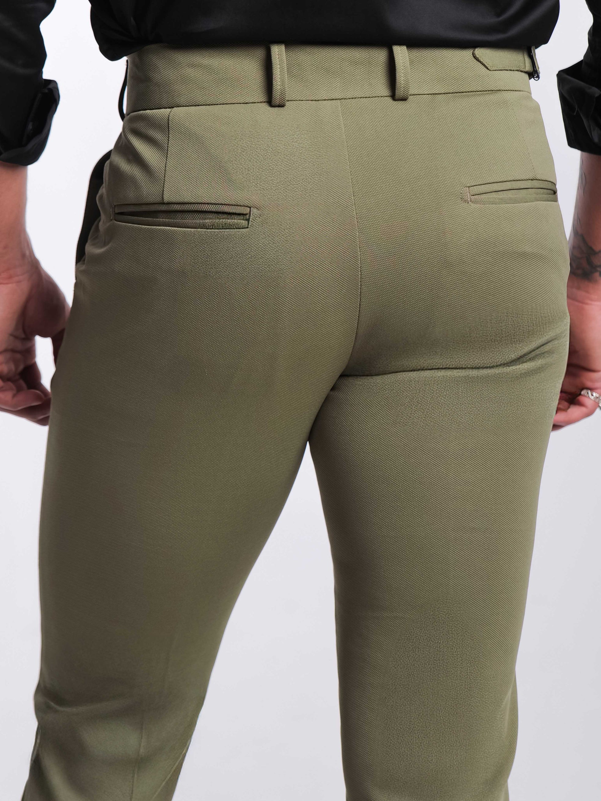 Foomer Urban Olive Trouser Pant For Men's