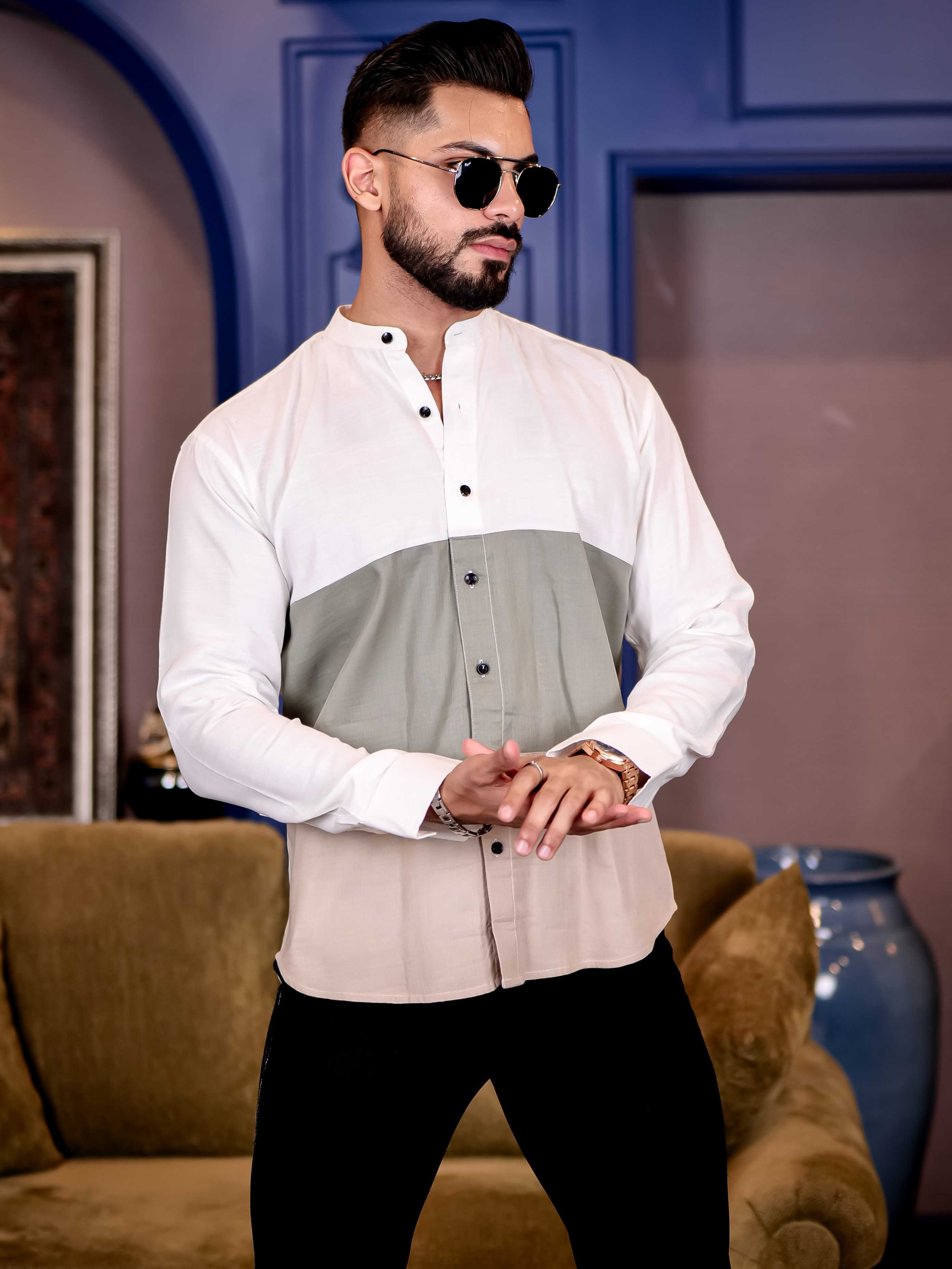 Multi Color Cut n sew Premium Kurta Linen Shirt For Men