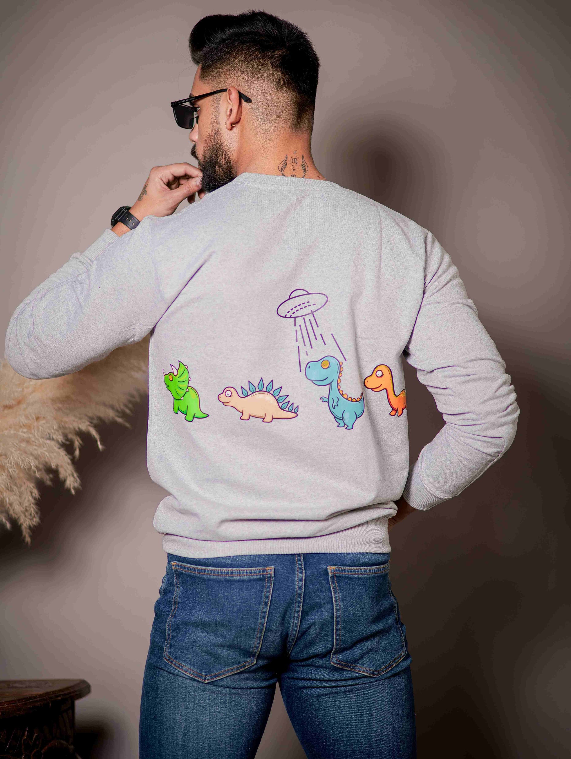 Grey Cotton Full Sleeve T Shirt