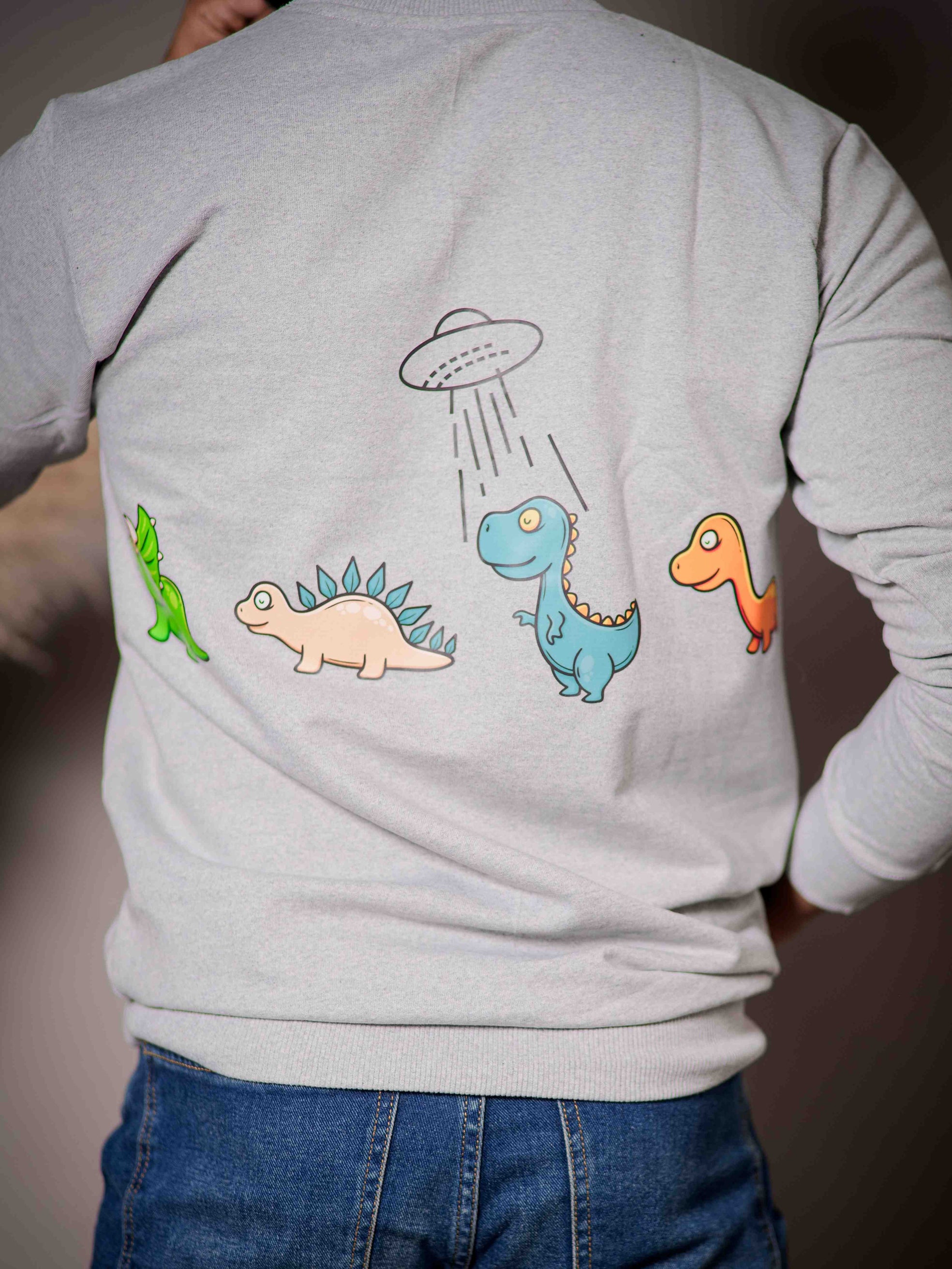 Grey Cotton Full Sleeve T Shirt