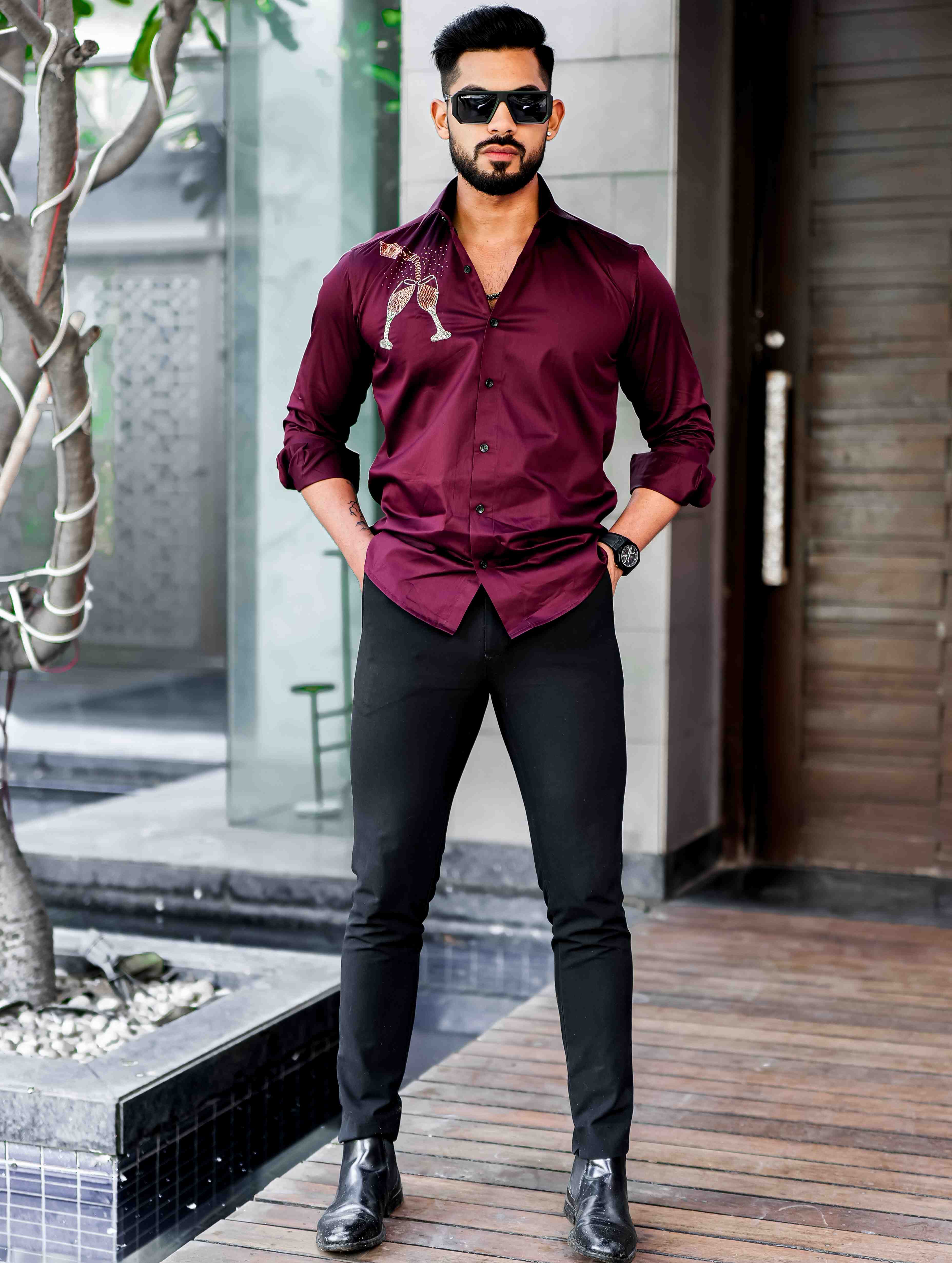 Urbano Fashion Men Self Design Casual Maroon Shirt - Buy Urbano Fashion Men  Self Design Casual Maroon Shirt Online at Best Prices in India |  Flipkart.com