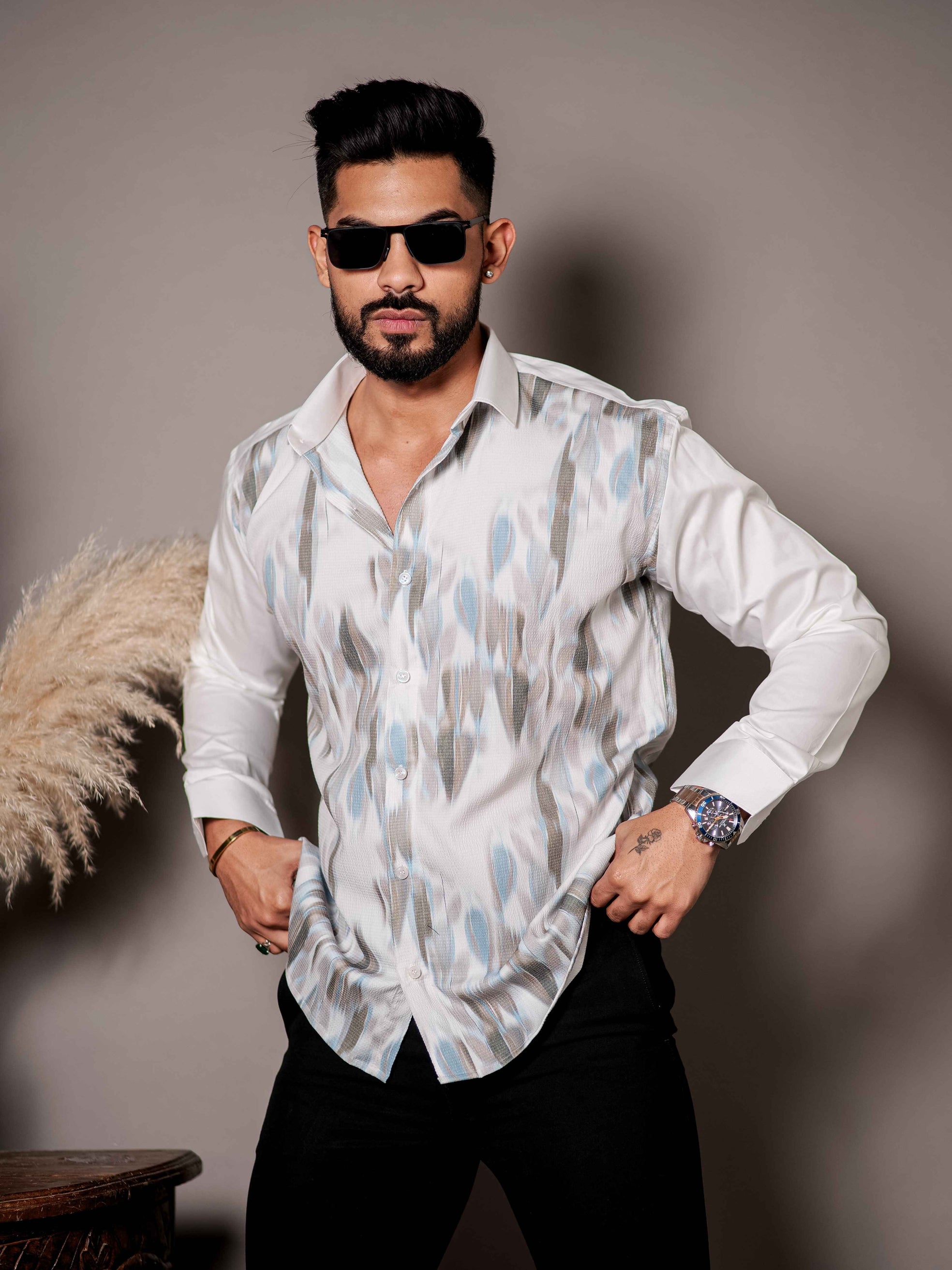 White Print Premium Shirt