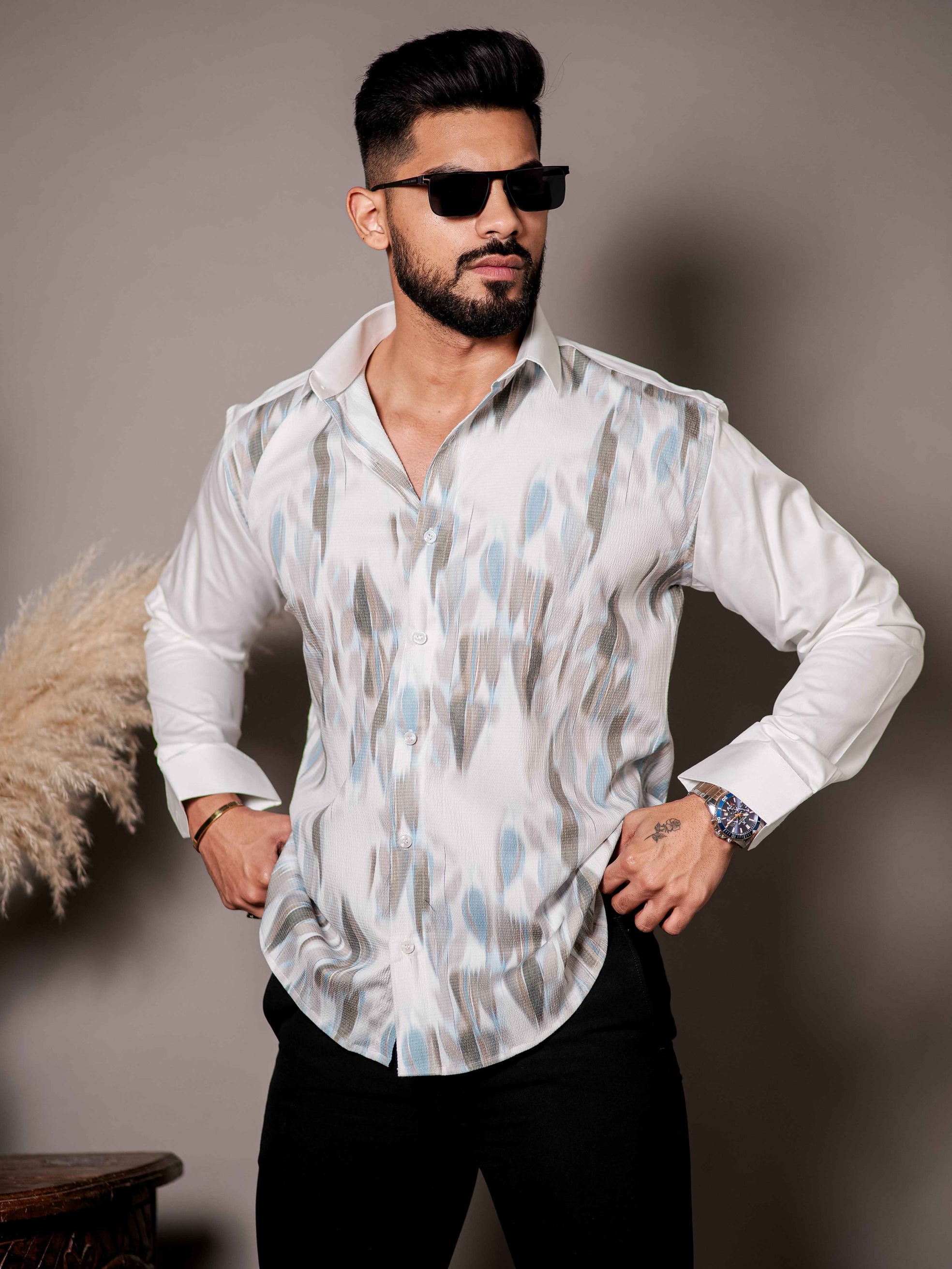 White Print Premium Shirt