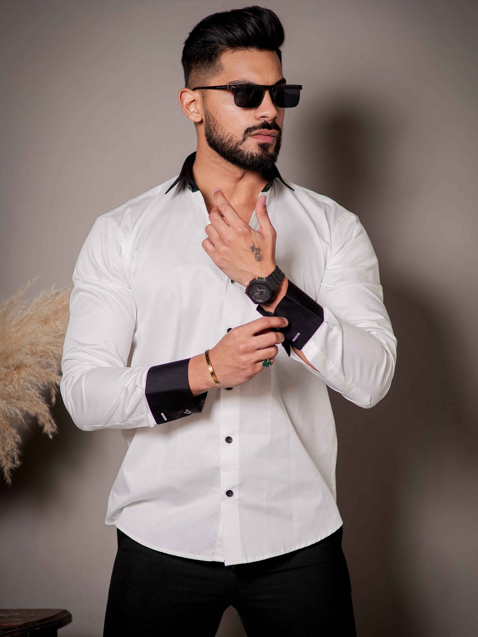 White Satin Cotton Premium Shirt