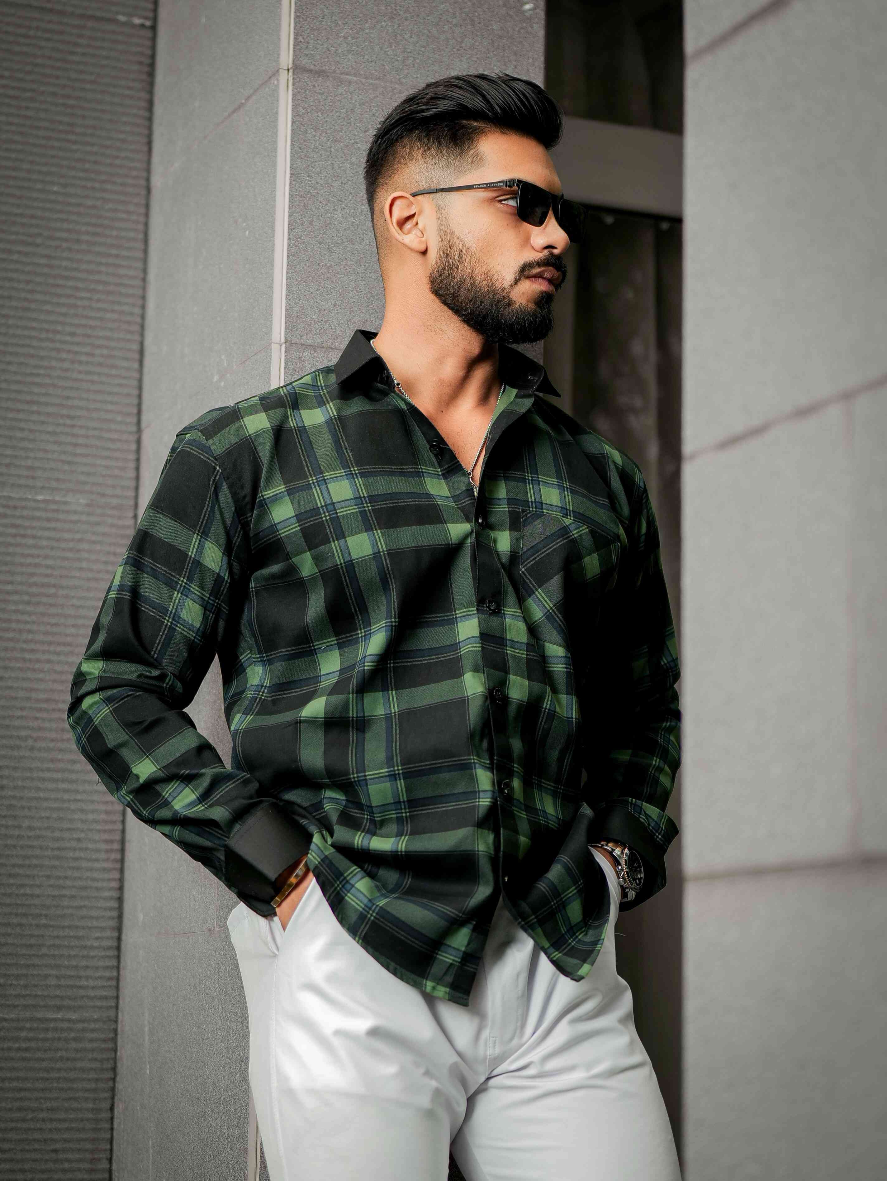 Gordons Green Checkered Cotton Shirt