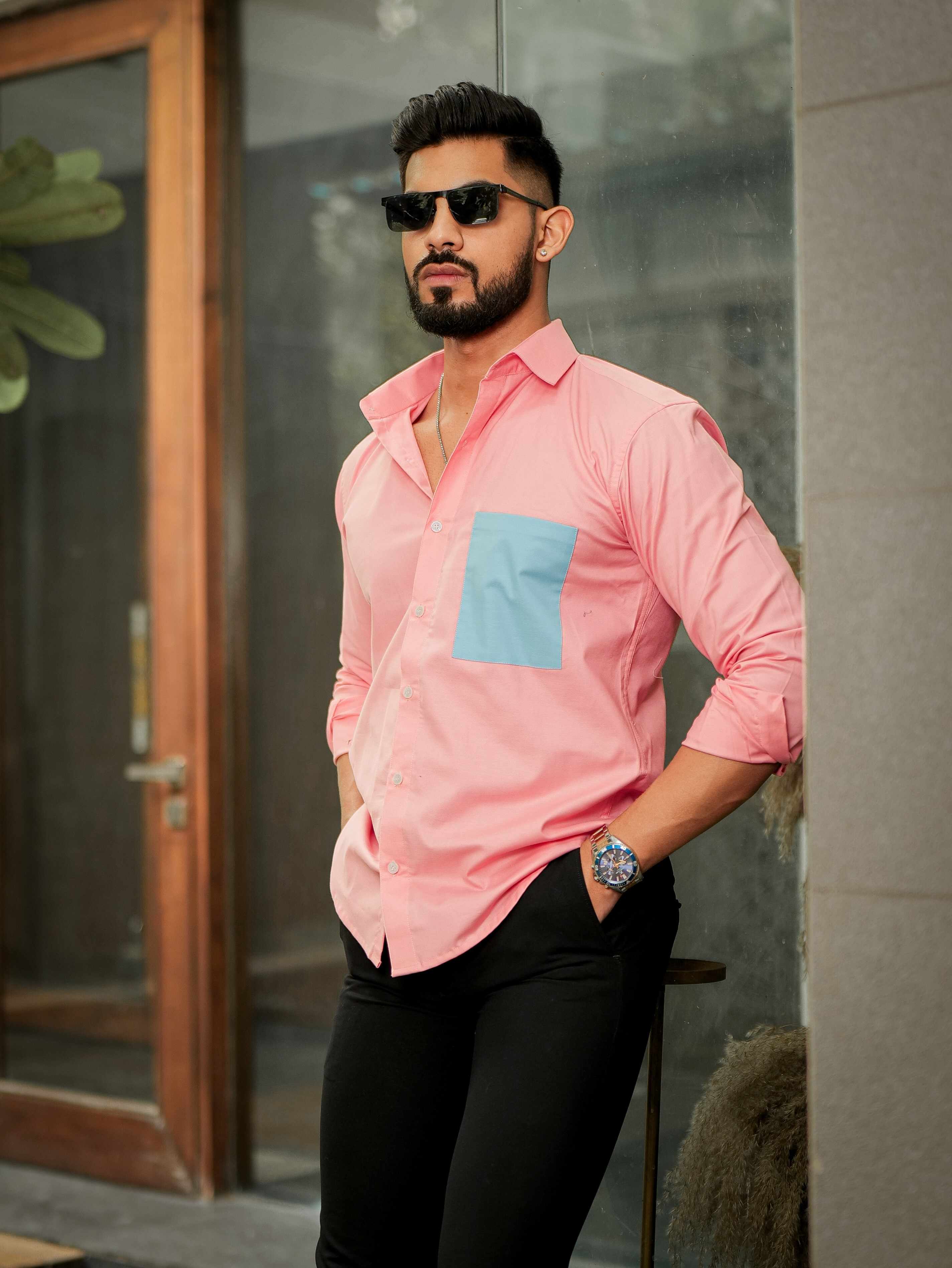 Pink Oxford Cotton Designer Shirt