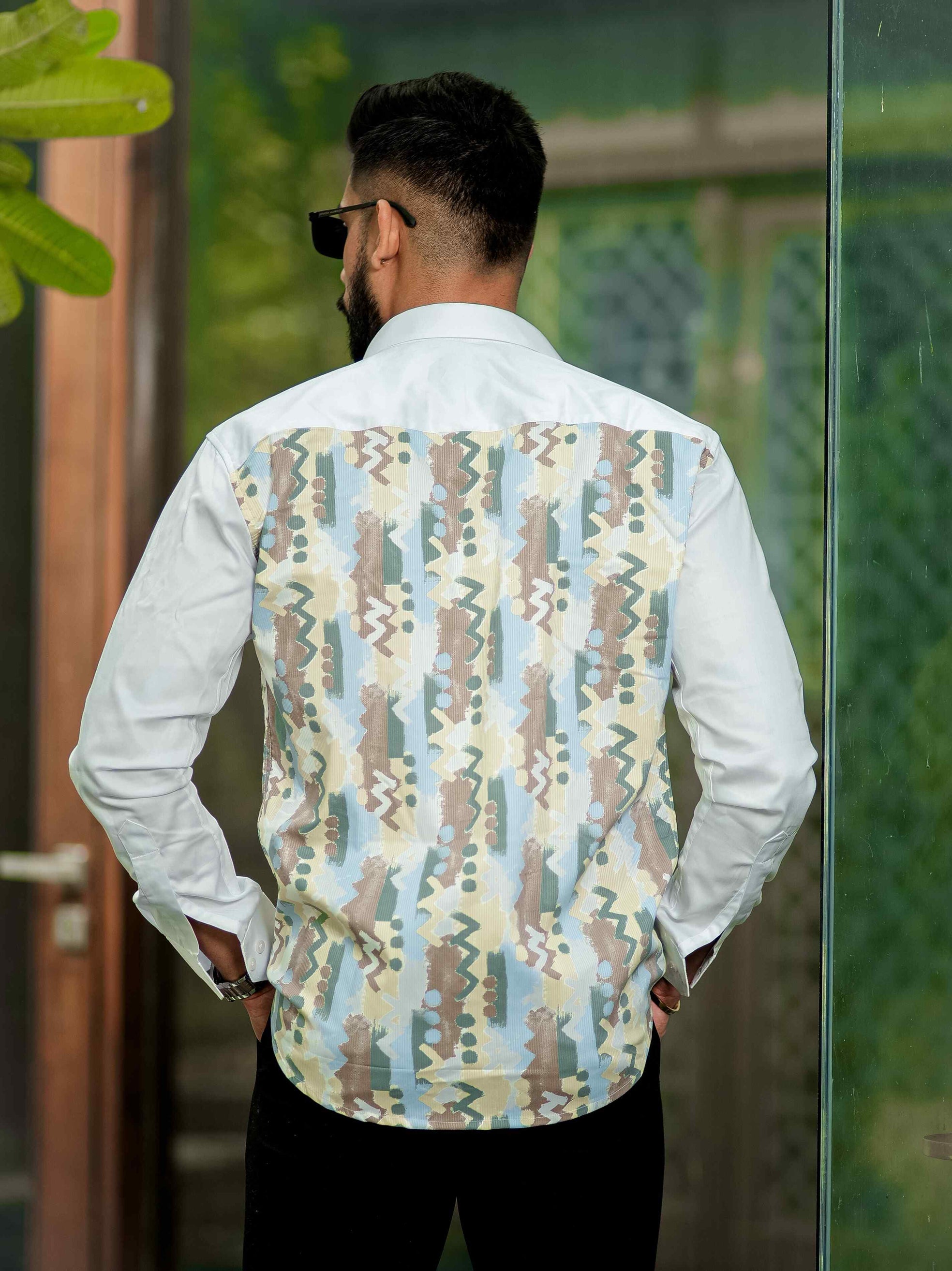 White Printed Premium Shirt for Men's