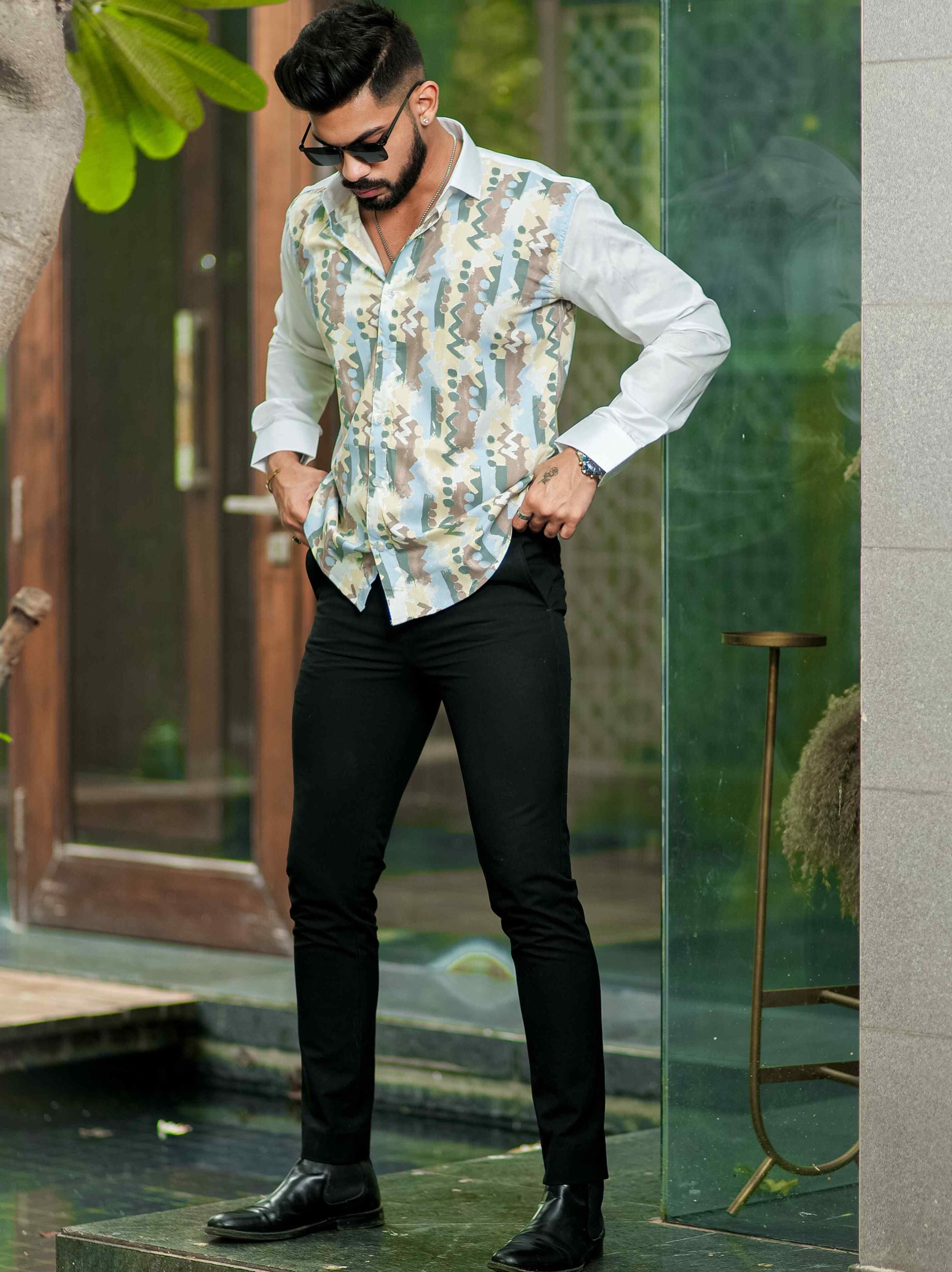 White Printed Premium Shirt for Men's