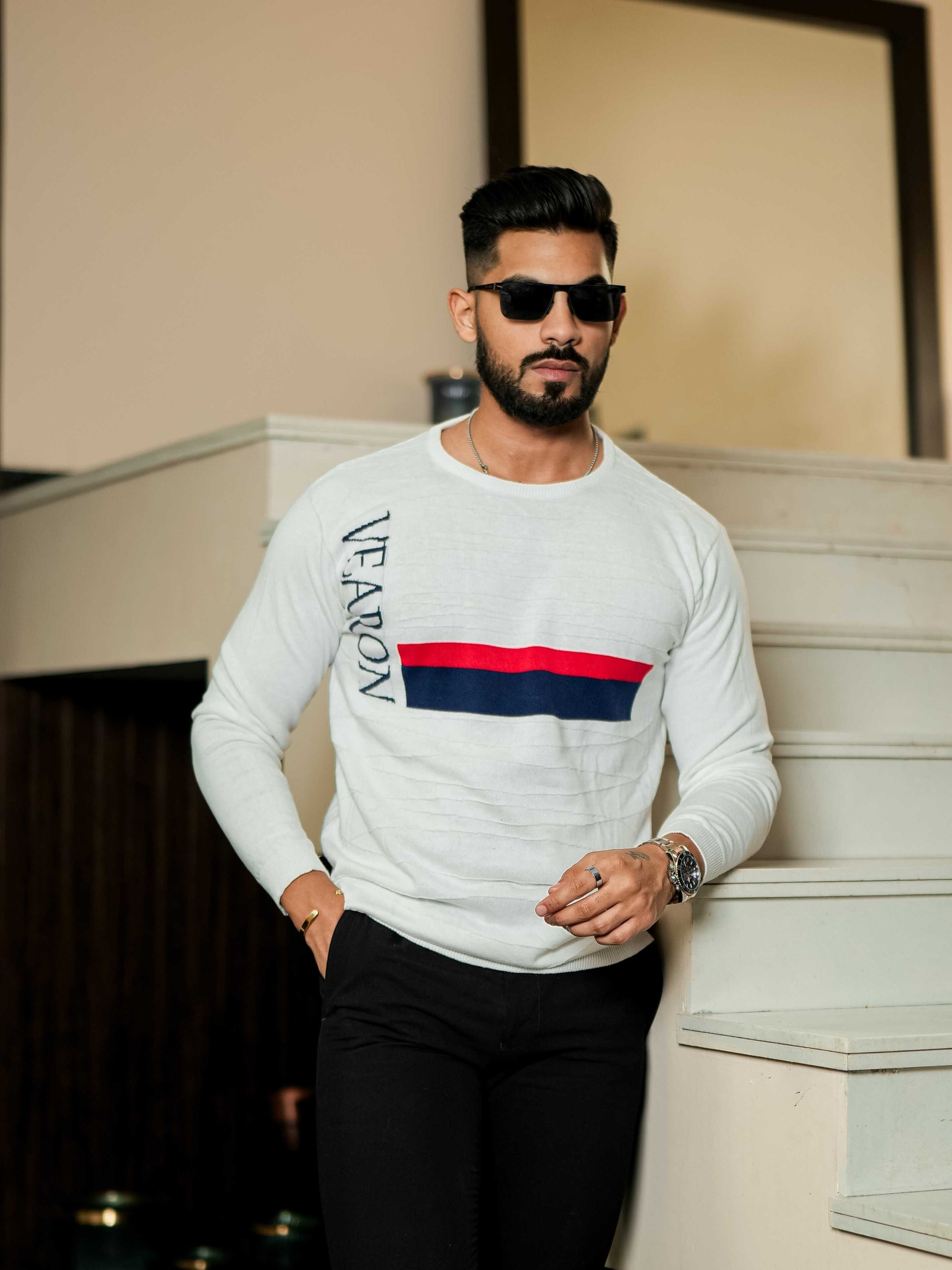 White Cotton Full Sleeve Premium T Shirt