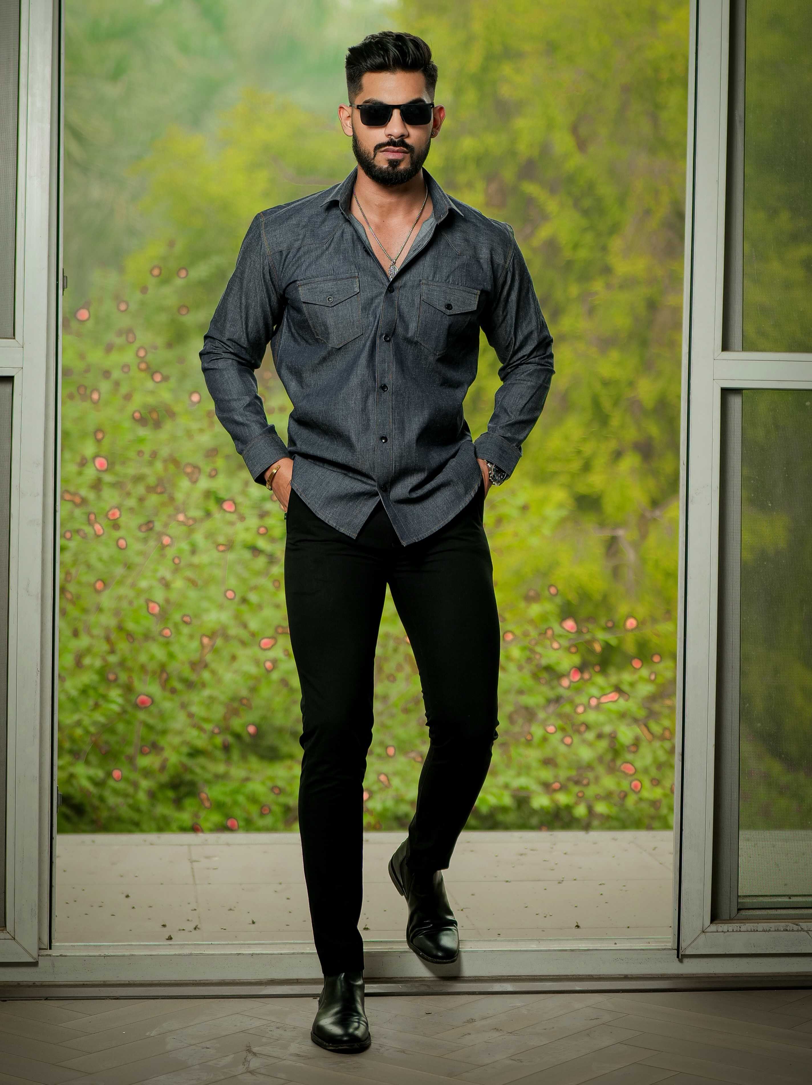 Men's Black Pant Outfits Ideas With Shirts Combination | Mens denim shirt  outfit, Denim shirt men, Men's casual style