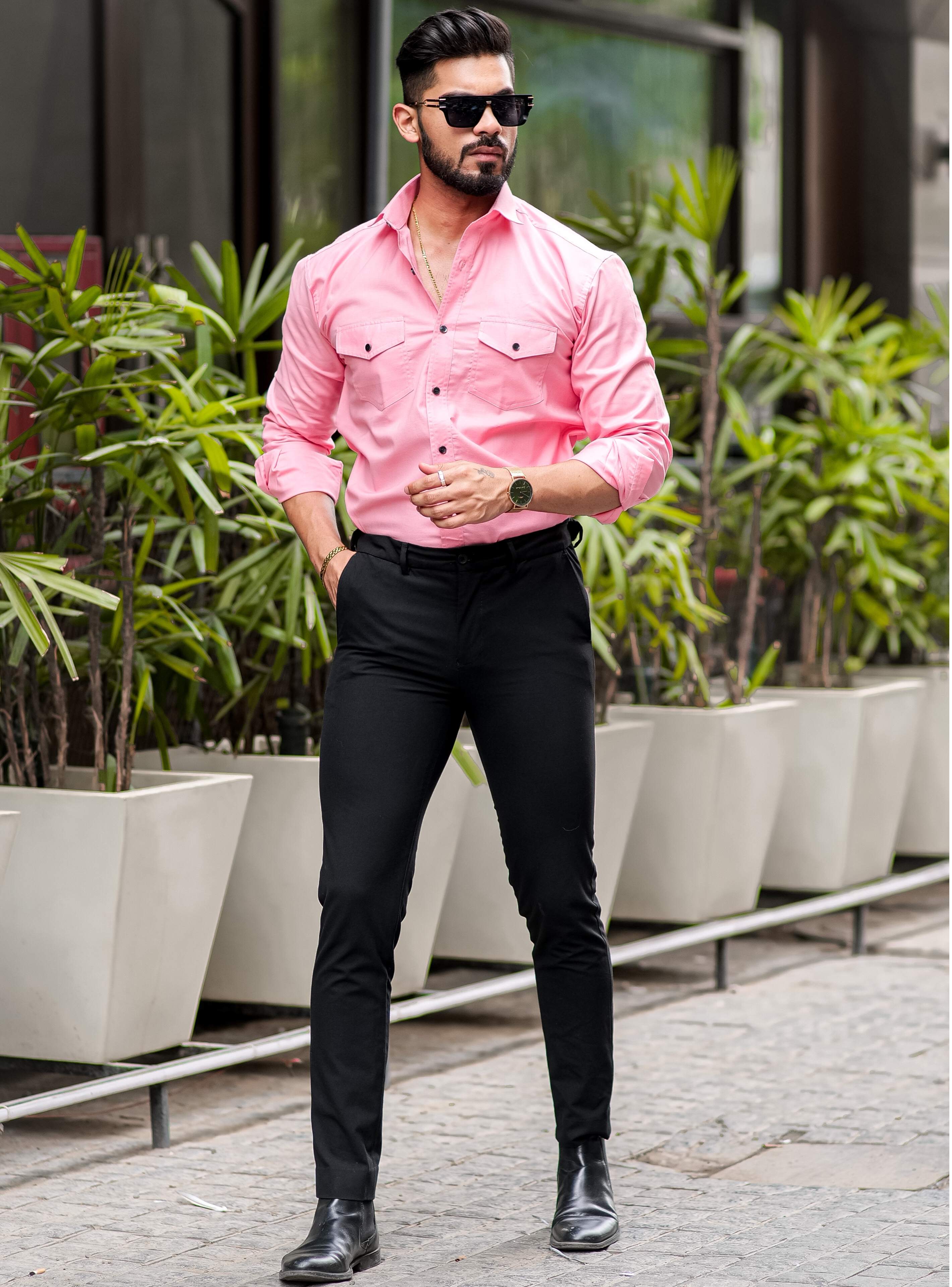 Pink Oxford Premium Cotton Over Shirt