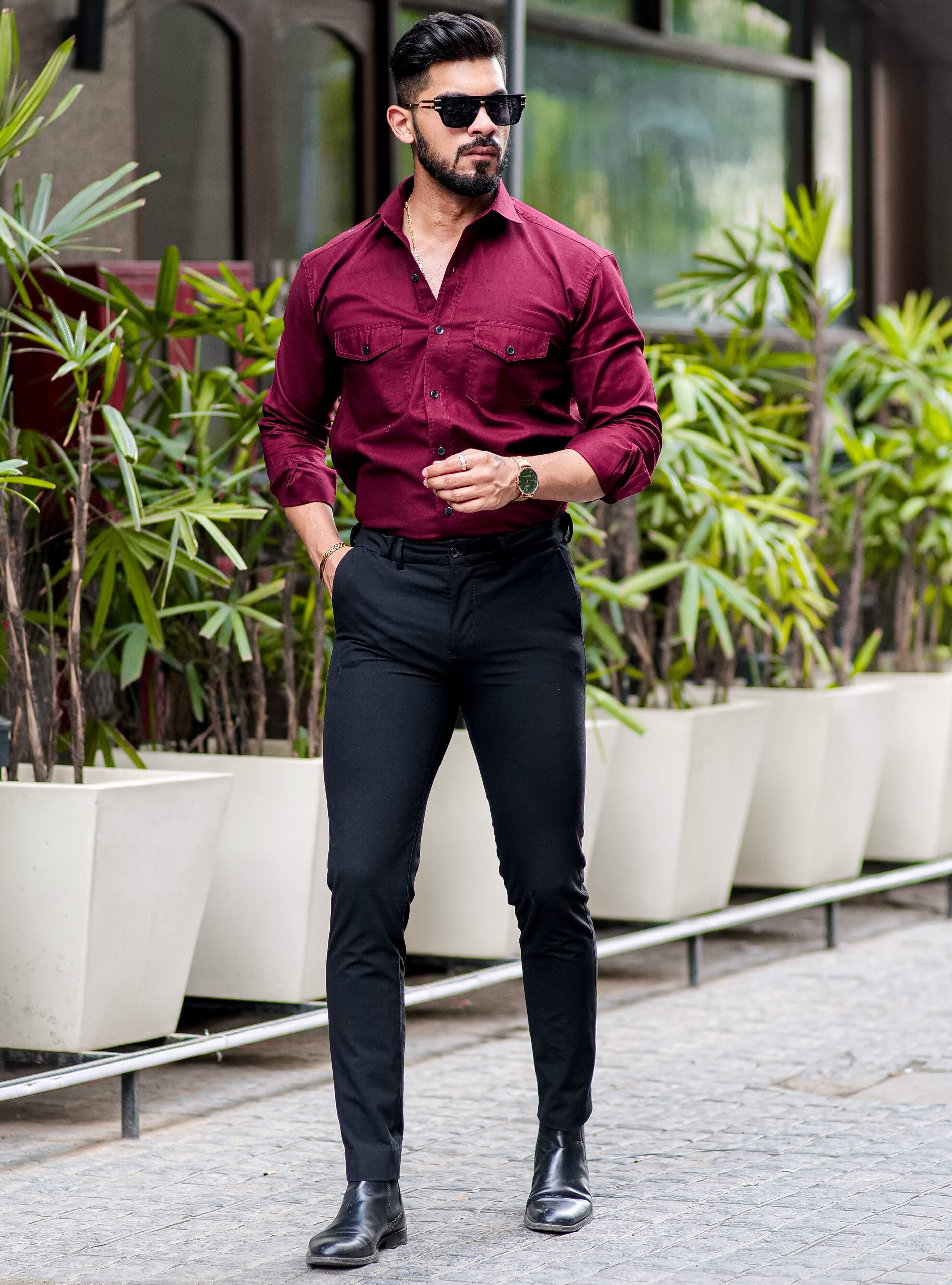 Red Oxford Premium Cotton Over Shirt