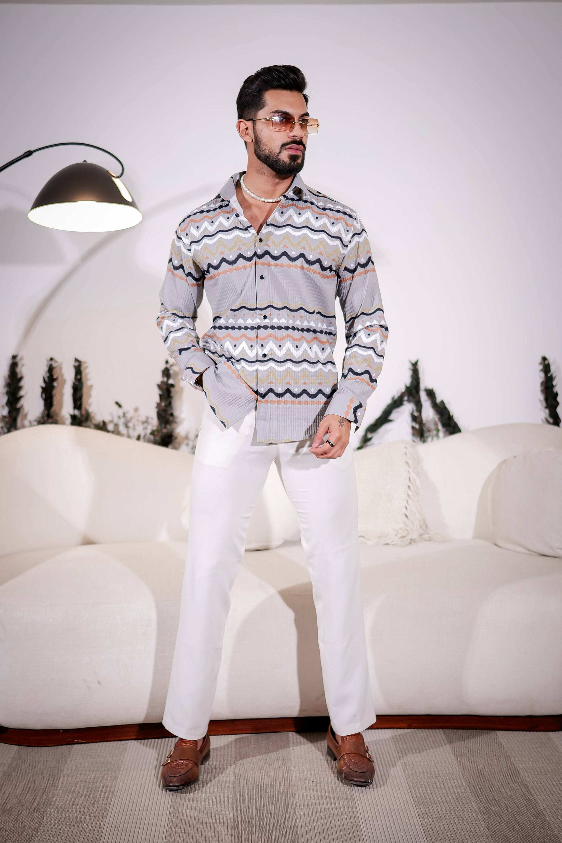 French Grey Imported Premium Shirt for Men's