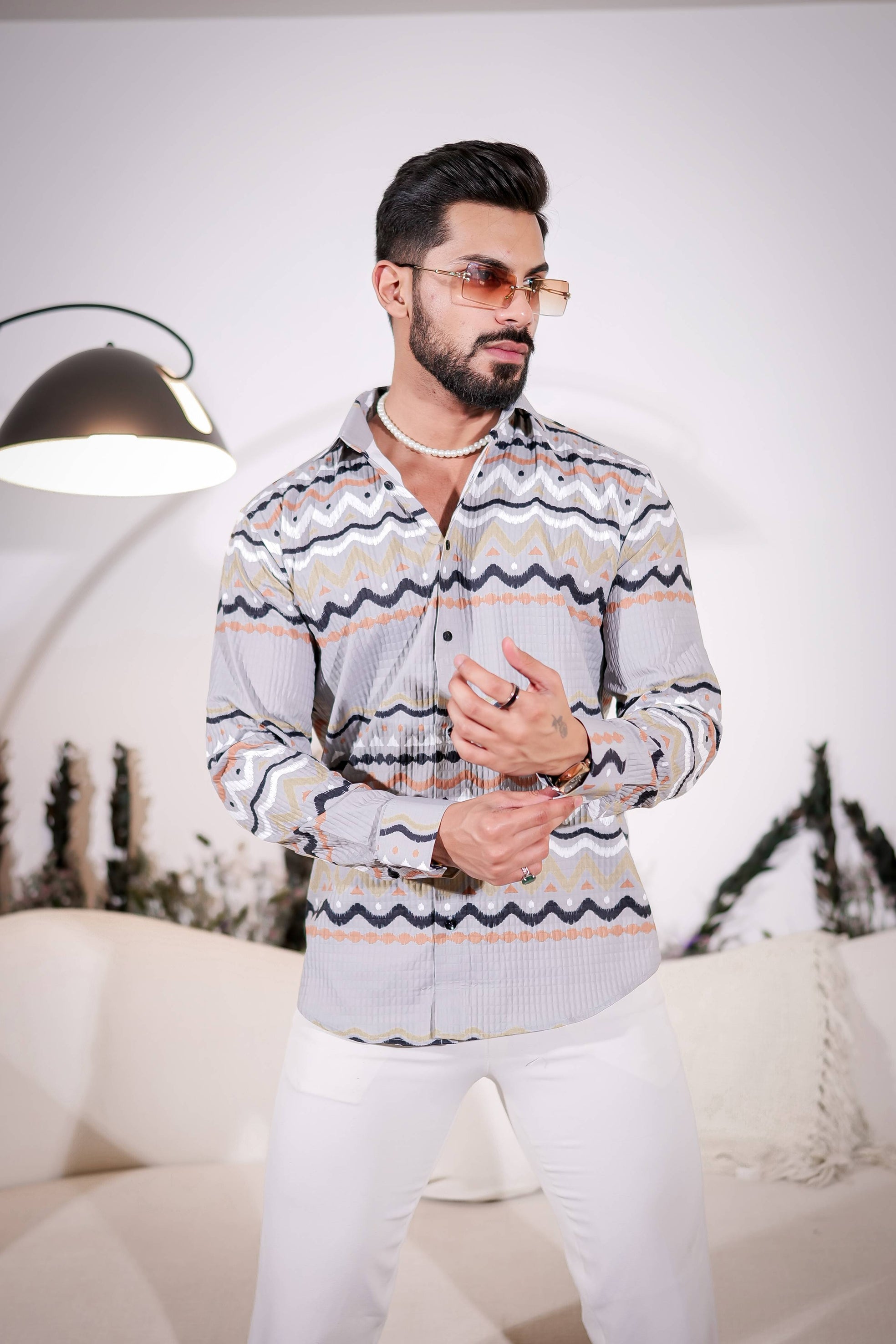French Grey Imported Premium Shirt for Men's