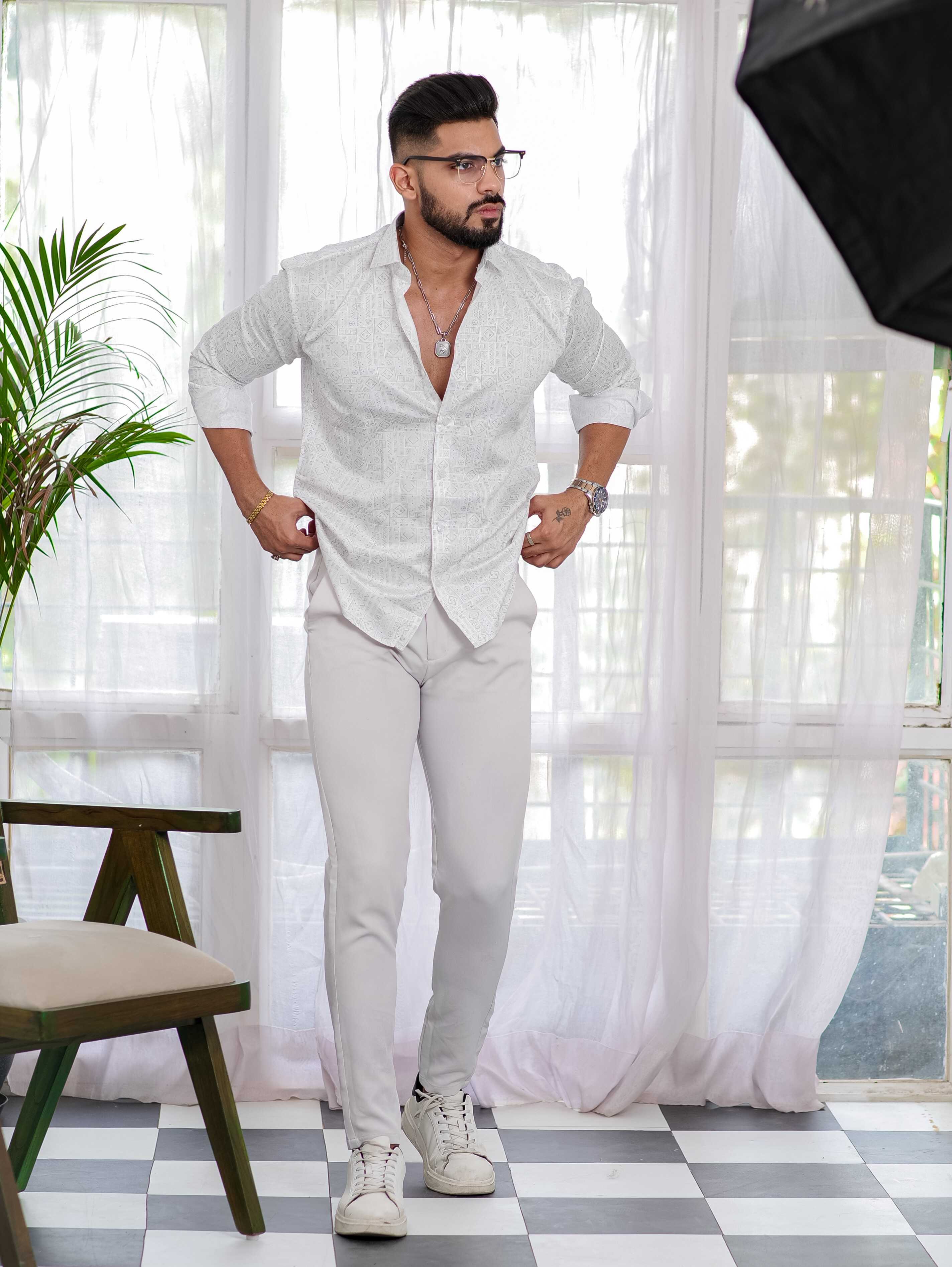 White satin best sale dress shirt