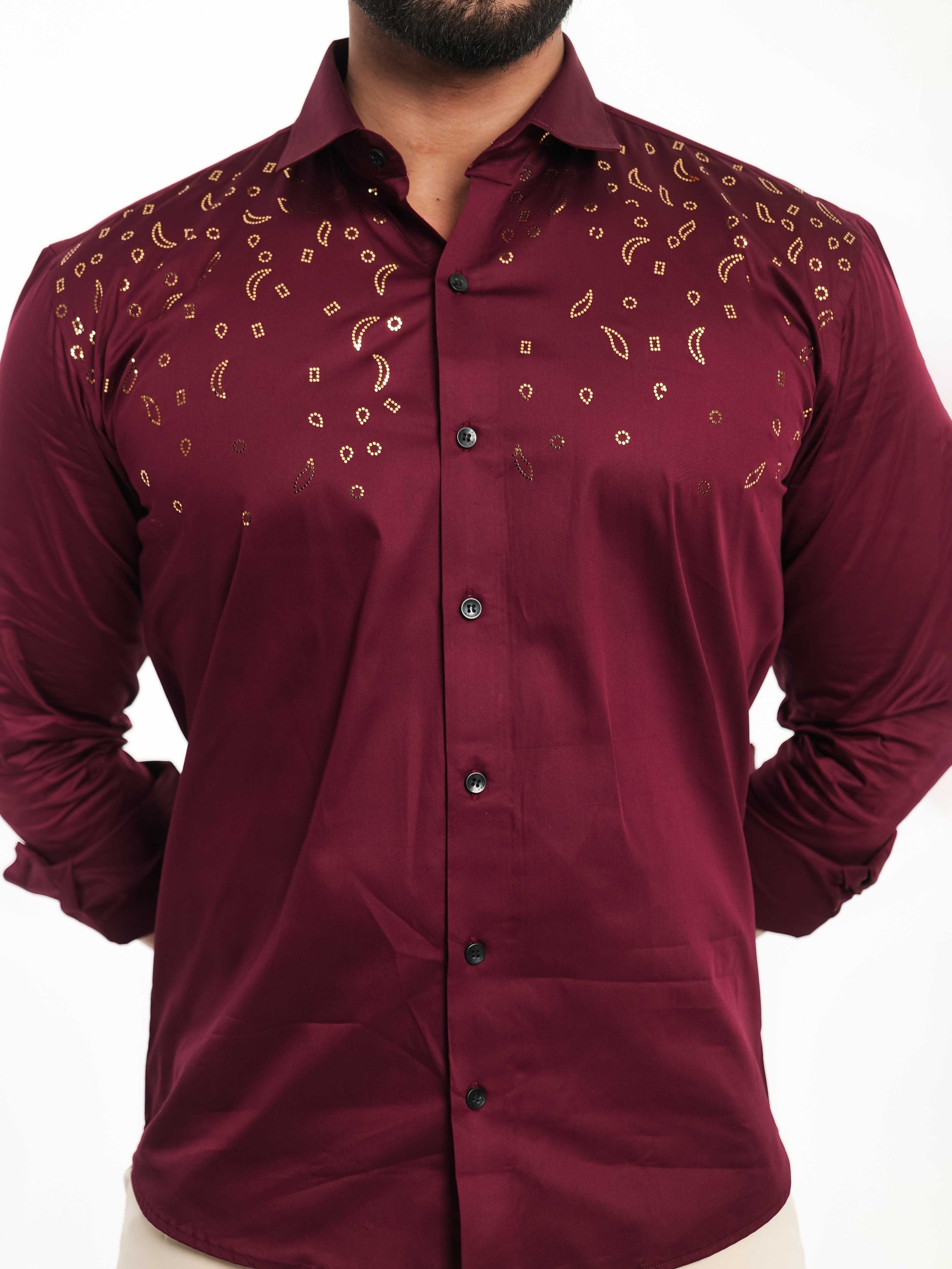 FOOMER WINE SEQUENCE DESIGNER SHIRT FOR MEN'S