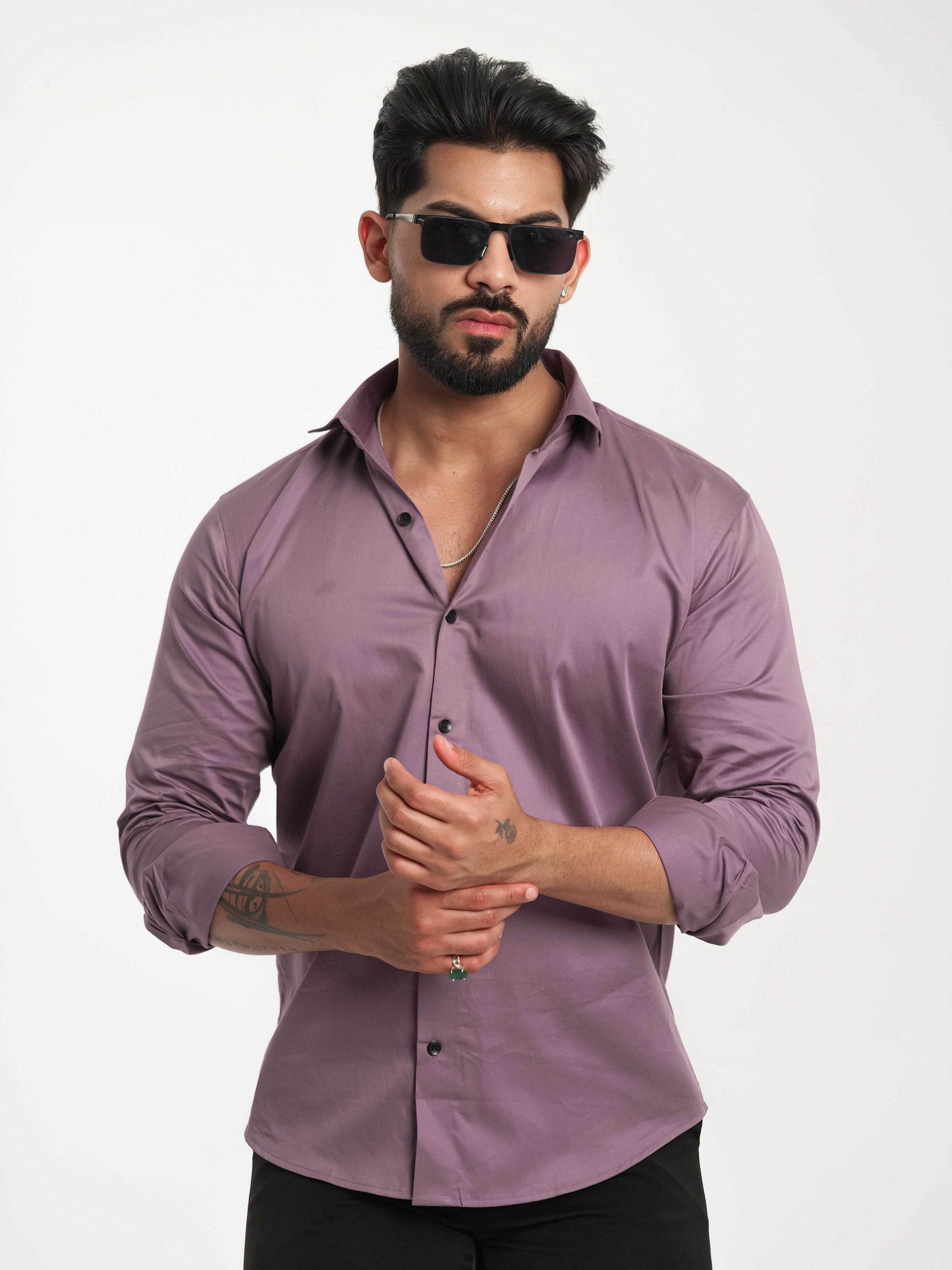 FOOMER FORMY MAGENTA LUXURY SATIN SHIRT FOR MEN'S