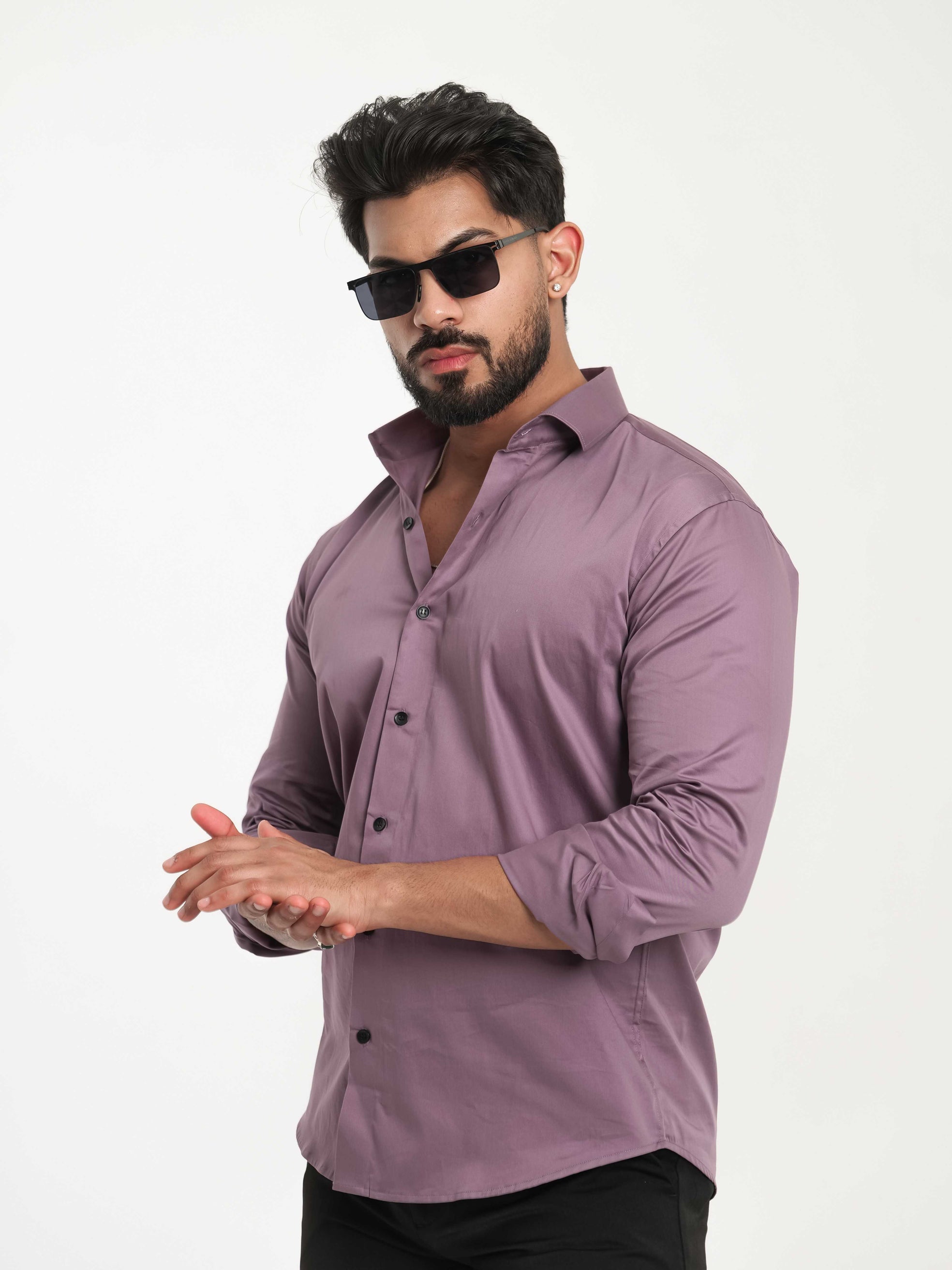 FOOMER FORMY MAGENTA LUXURY SATIN SHIRT FOR MEN'S