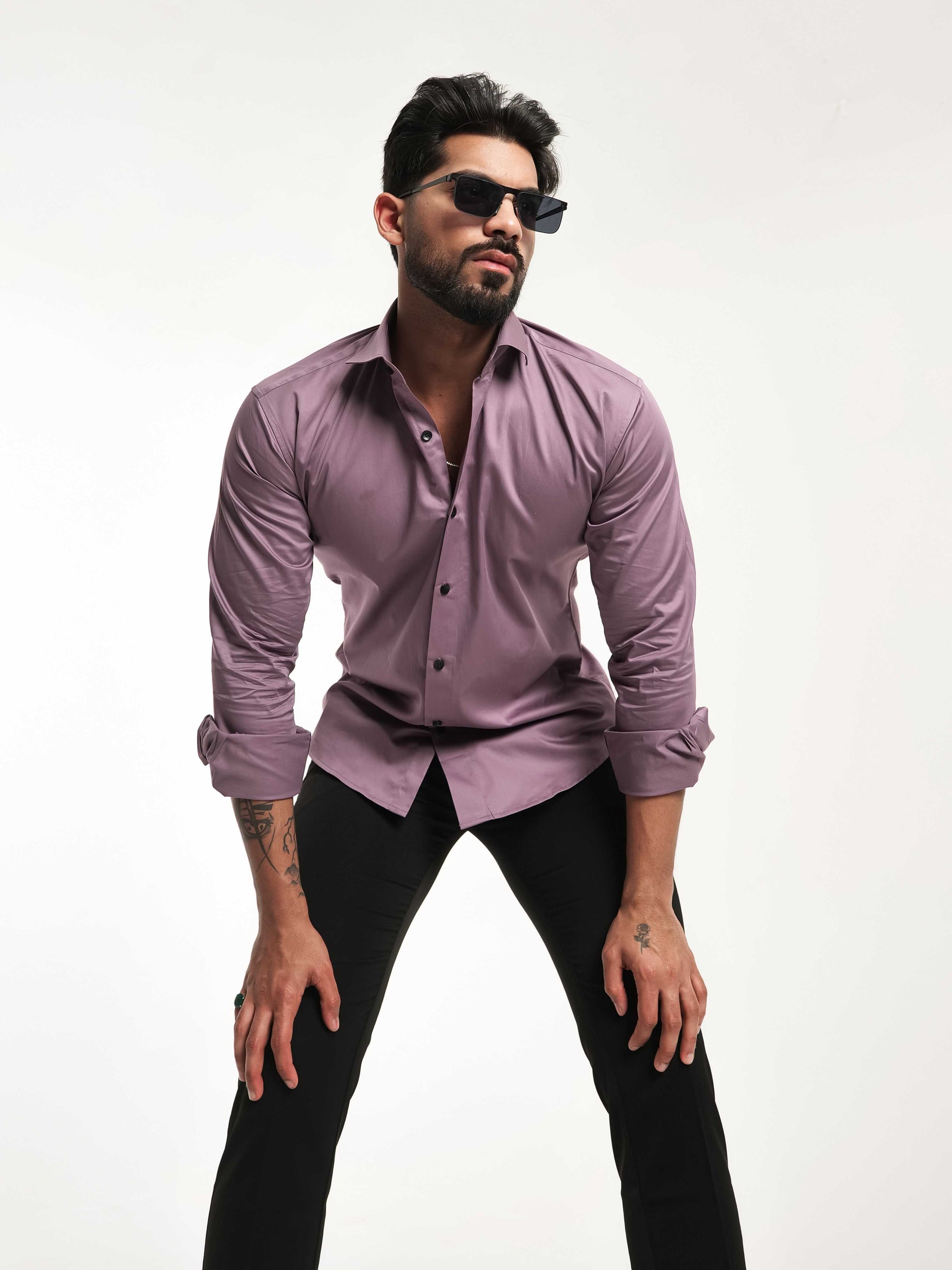 FOOMER FORMY MAGENTA LUXURY SATIN SHIRT FOR MEN'S