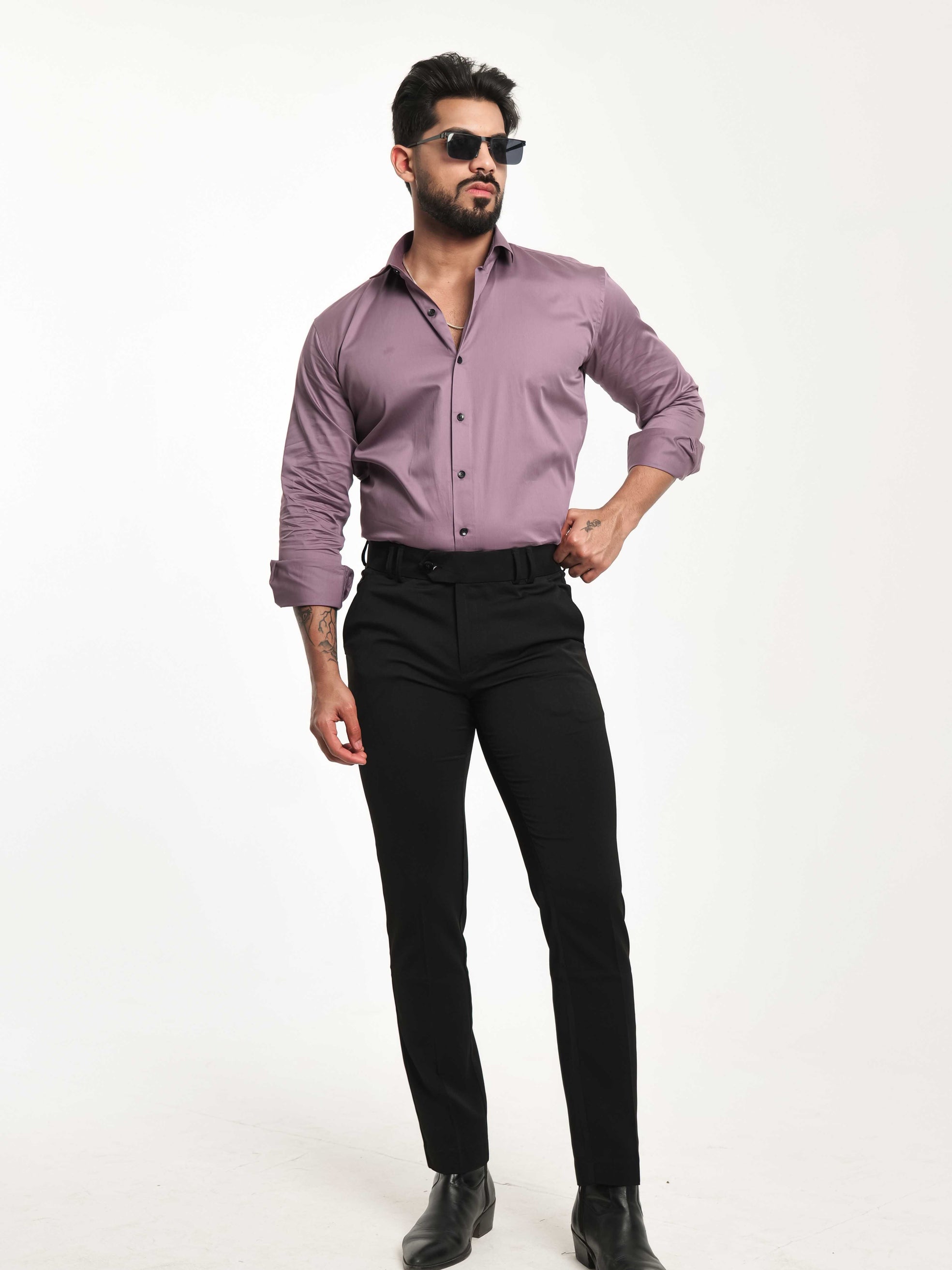FOOMER FORMY MAGENTA LUXURY SATIN SHIRT FOR MEN'S