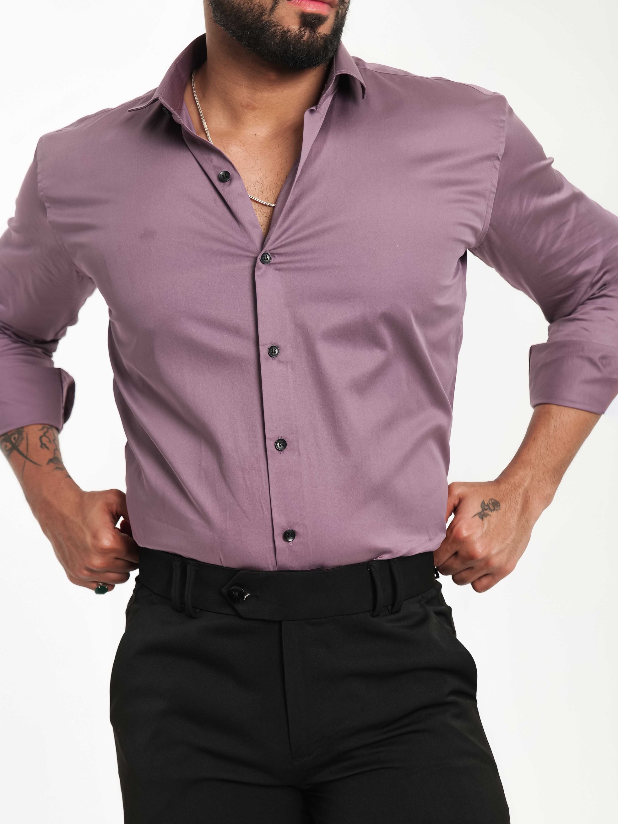 FOOMER FORMY MAGENTA LUXURY SATIN SHIRT FOR MEN'S