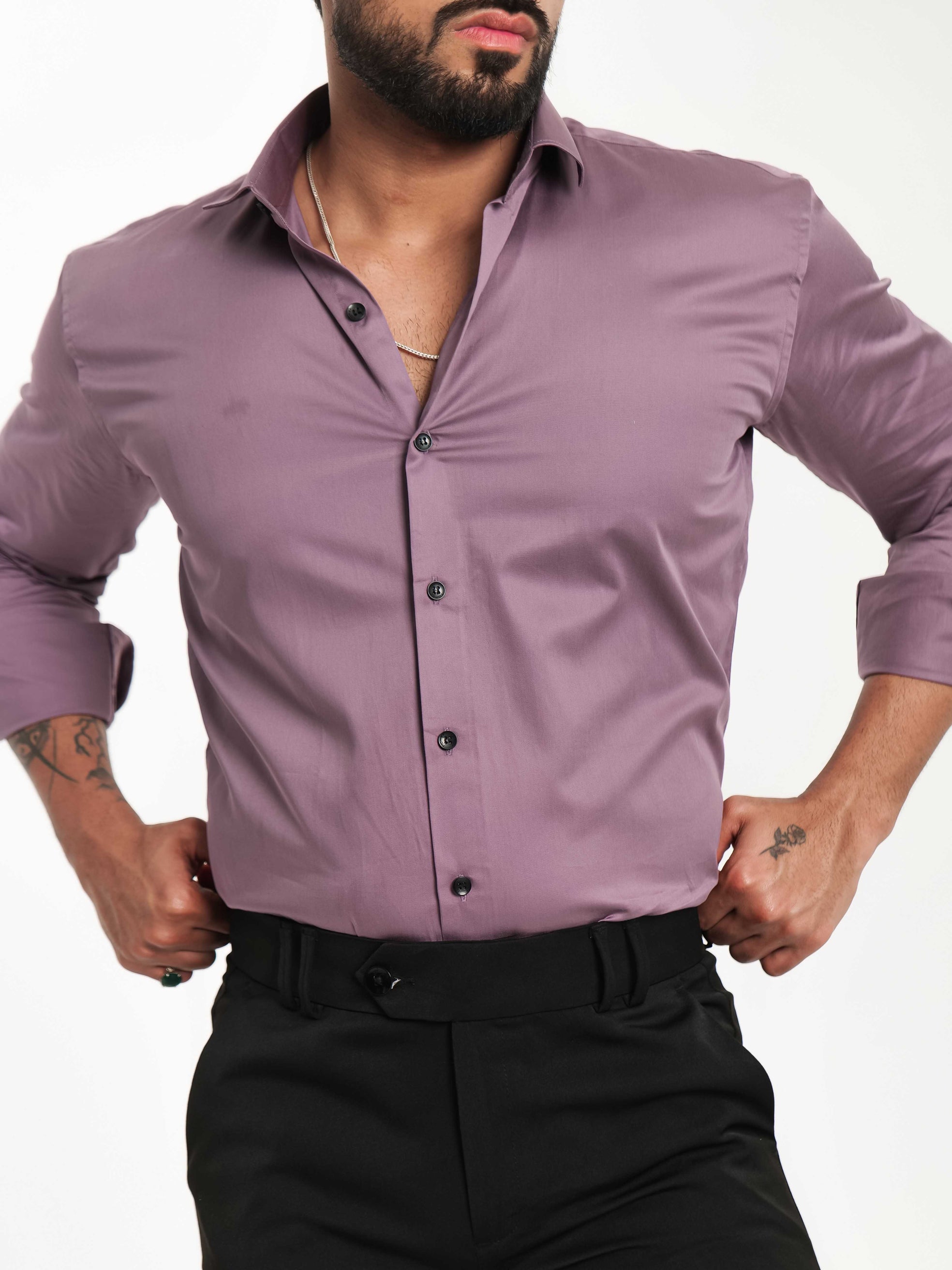 FOOMER FORMY MAGENTA LUXURY SATIN SHIRT FOR MEN'S