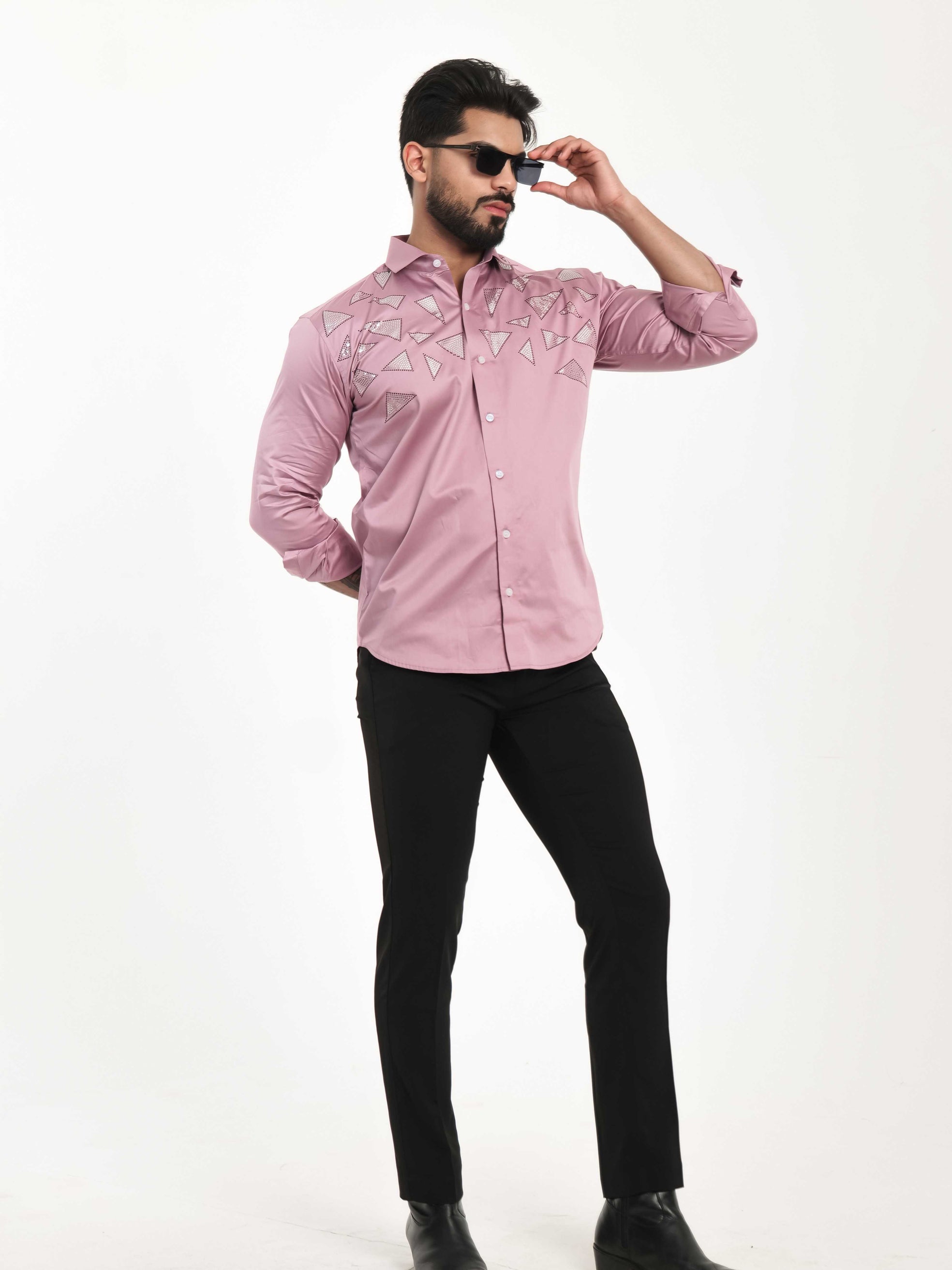 FOOMER PINK SEQUENCE DESIGNER SHIRT FOR MEN'S