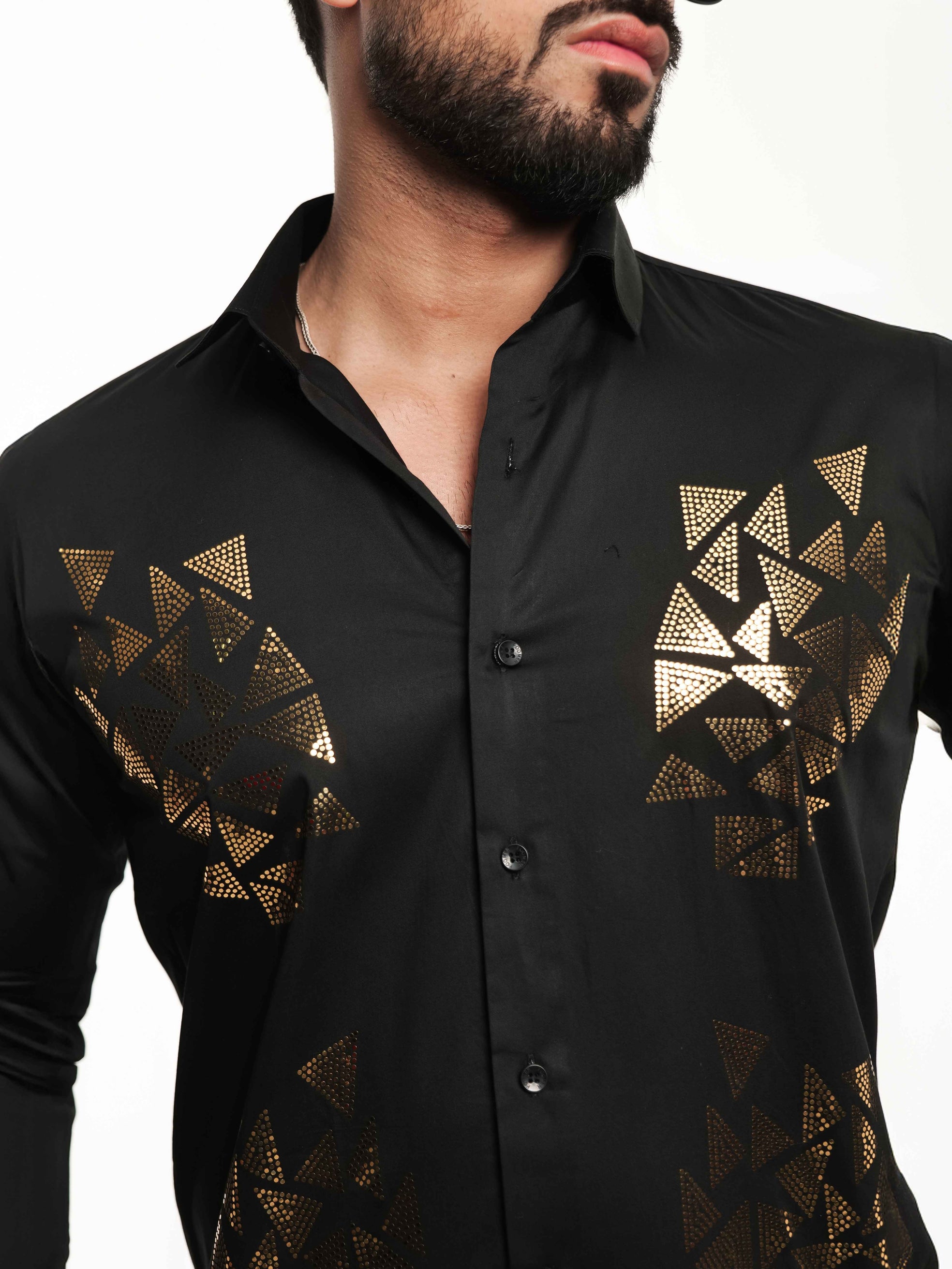 FOOMER BLACK SEQUENCE DESIGNER SHIRT FOR MEN'S